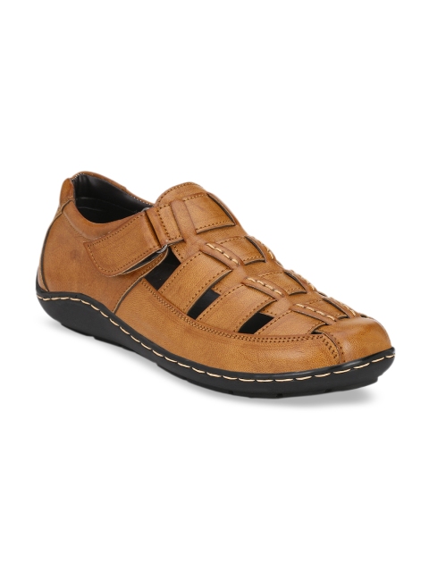 Sir Corbett Men Tan Brown Solid Shoe-Style Sandals
