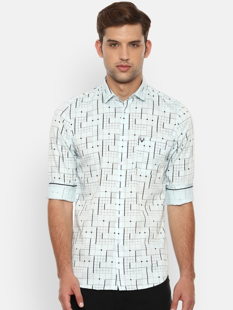 Allen Solly Men Green Slim Fit Printed Casual Shirt