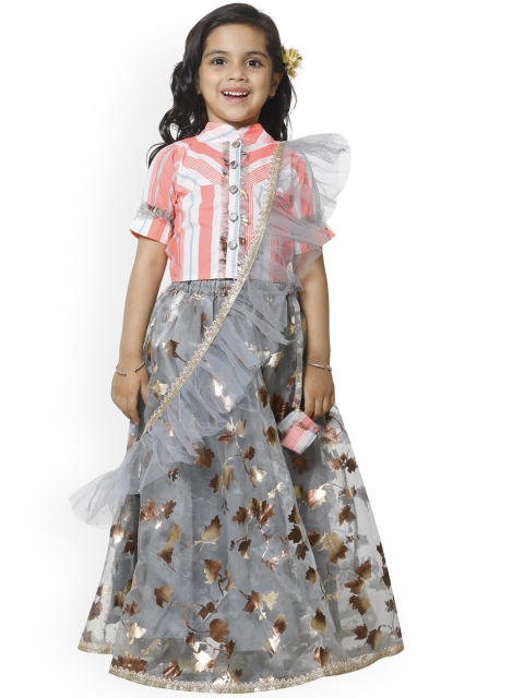 LilPicks Girls Grey & Coral Pink Printed Ready to Wear Lehenga & Blouse with Dupatta
LilPicks Girls Grey & Coral Pink Printed Ready to Wear Lehenga & Blouse with Dupatta