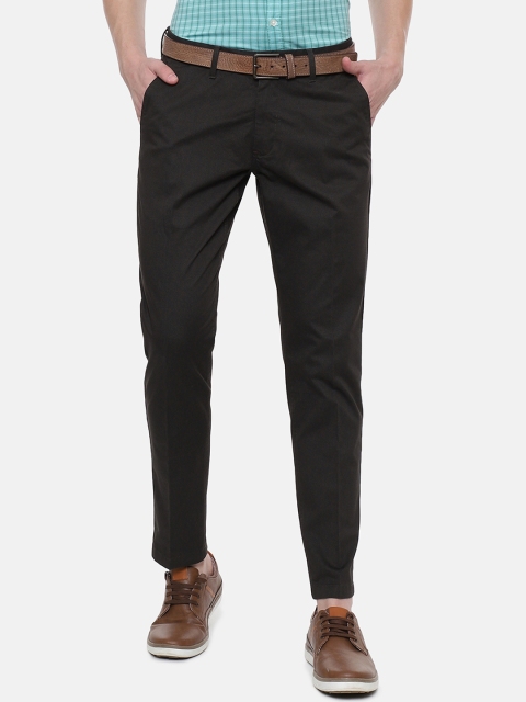 Louis Philippe Sport Men Brown Regular Fit Self Design Regular Trousers
