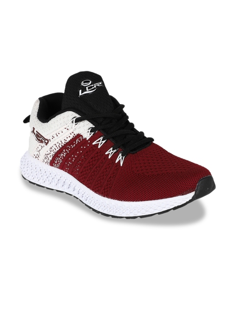 Lancer Men Maroon & White Colourblocked Lightweight Sneakers