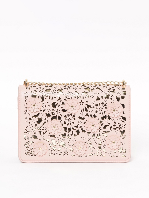 Ginger by Lifestyle Pink & Gold-Coloured Embellished Sling Bag