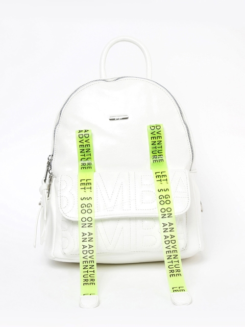 Ginger by Lifestyle Women White Typography Backpack