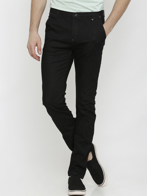 Rex Straut Jeans Men Black Original Slim Fit Solid Regular Trousers, Navy blue