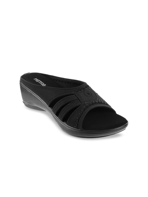 Metro Women Black Solid Heels