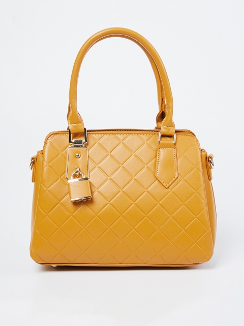CODE by Lifestyle Mustard Yellow Textured Handheld Bag