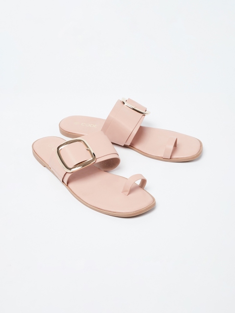 CODE by Lifestyle Women Pink Solid One Toe Flats