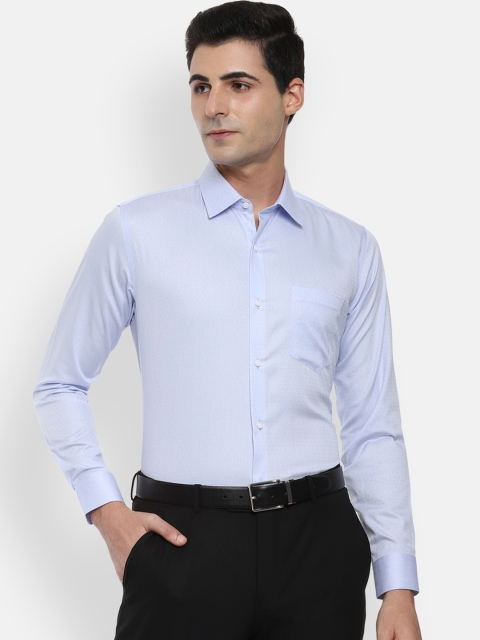 Van Heusen Men Blue Slim Fit Striped Formal Shirt