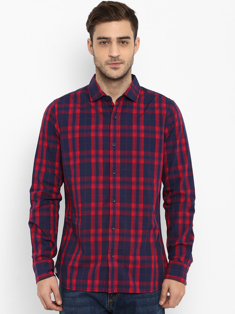 KVL Men Red & Navy Blue Slim Fit Checked Casual Shirt
KVL Men Red & Navy Blue Slim Fit Checked Casual Shirt