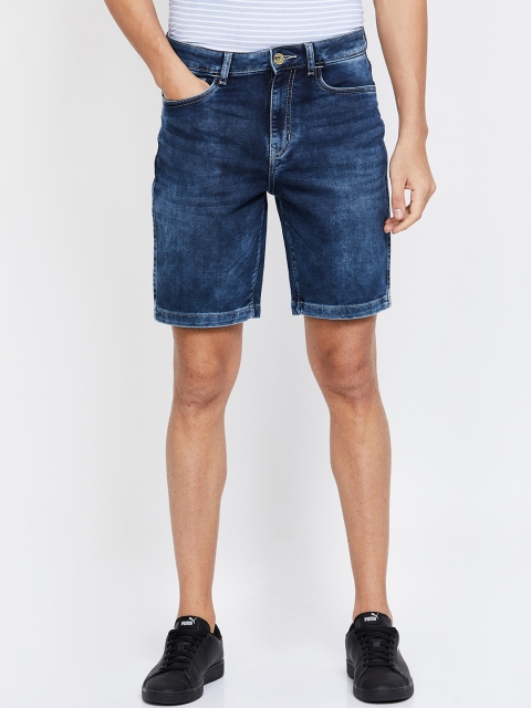 Bossini Men Blue Washed Regular Fit Denim Shorts