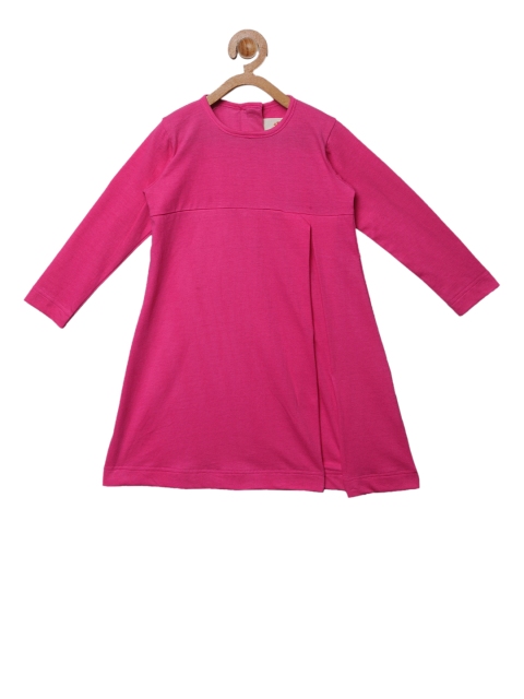 charkhee Girls Pink Solid A-Line Dress
