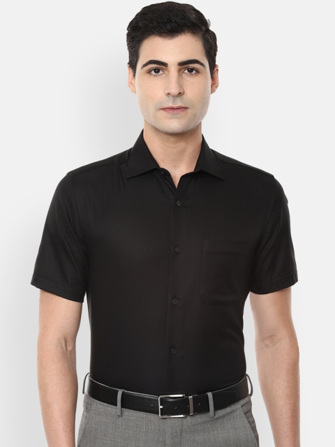 Louis Philippe Men Black Regular Fit Solid Formal Shirt