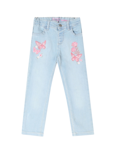 The Childrens Place Girls Blue Super Skinny Fit Mid-Rise Clean Look Stretchable Jeans