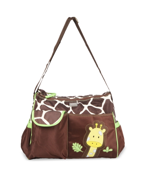 MeeMee Brown Printed Diaper Bag with Changing Mat