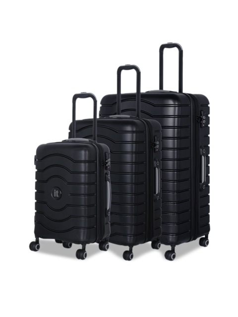 IT luggage Set Of 3 Black Intervolve 360-Degree Rotation Hard-Sided Trolley Suitcases
IT luggage Set Of 3 Black Intervolve 360-Degree Rotation Hard-Sided Trolley Suitcases