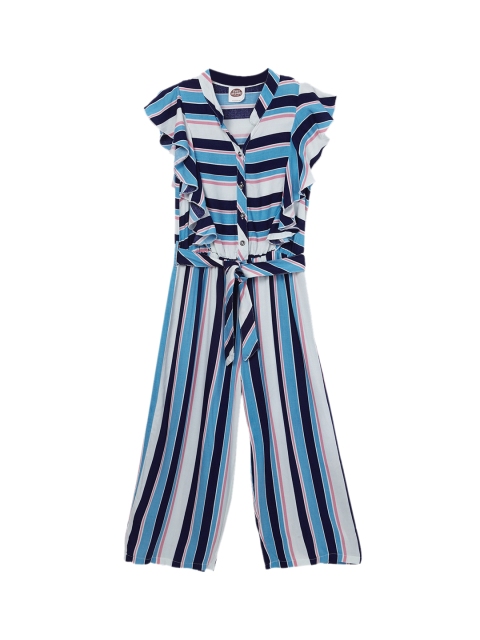 Cub McPaws Girls Multicoloured Striped Basic Jumpsuit, Multi