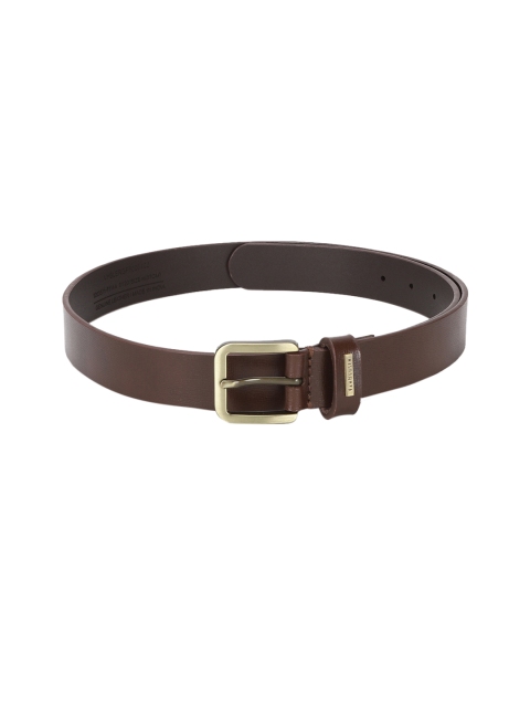 Van Heusen Men Brown Textured Leather Belt