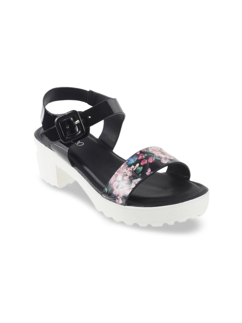 Metro Girls Black Printed Sandals