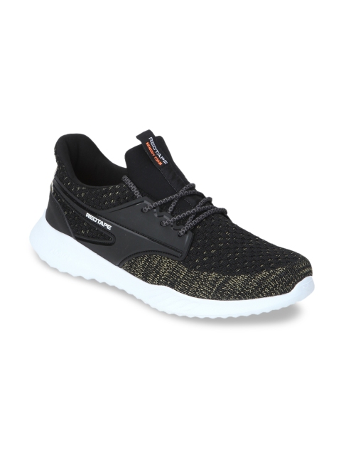 Red Tape Men Black Textile Memory Foam Walking Shoes