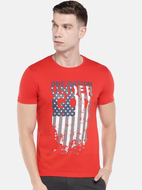 Sweet Dreams Men Red Printed Round Neck T-shirt