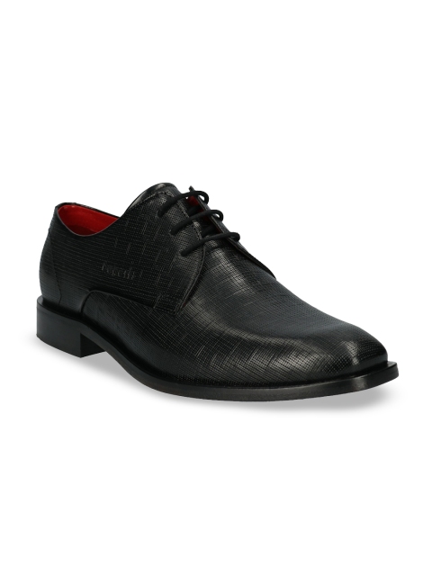 Bugatti Men Black Textured Genuine Leather Formal Derbys