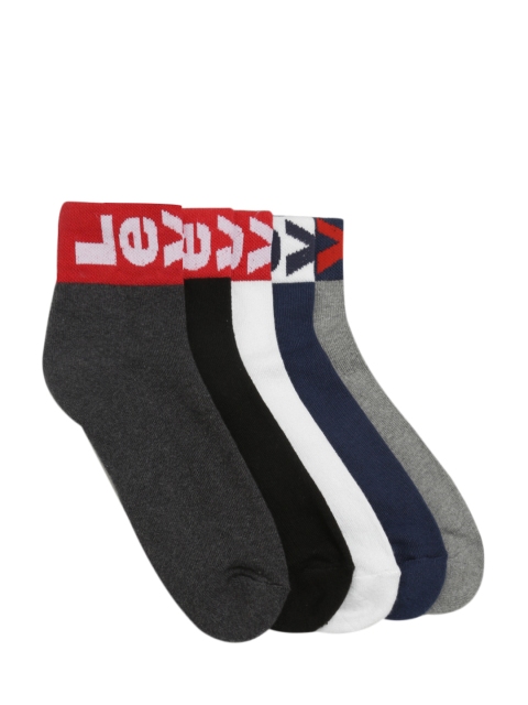 Levis Men Pack of 5 Assorted Ankle-Length Socks