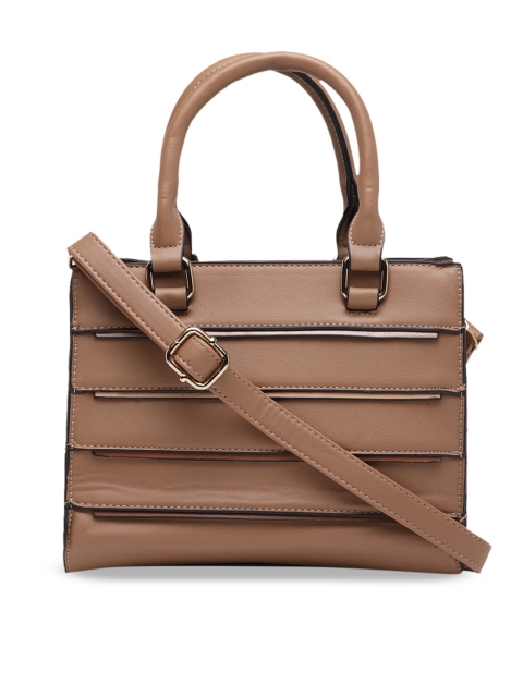 Ladida Khaki Striped Handheld Bag