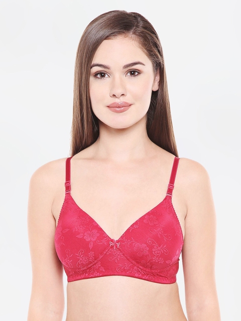 Bodycare Pack of 2 Self Design Non-Wired Lightly Padded Everyday Bras 6565MH, Maroon