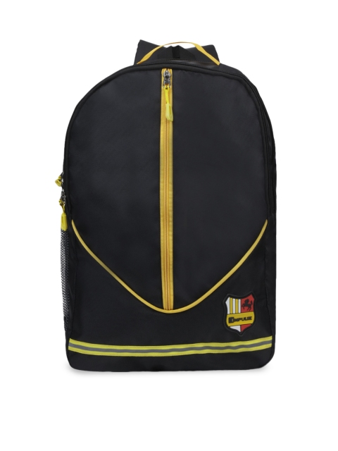 Impulse Kids Black & Yellow Colourblocked Backpack