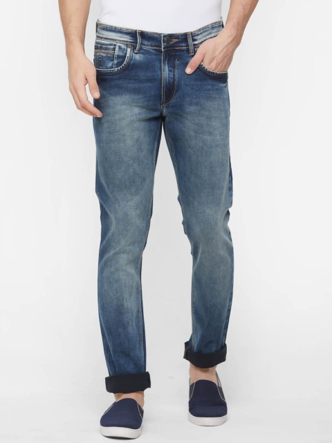 Road Rockers Men Blue Skinny Fit Mid-Rise Clean Look Stretchable Jeans