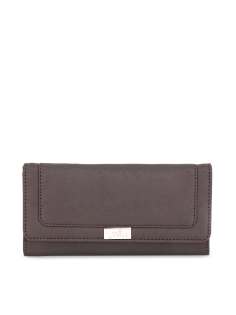 yelloe Women Dark Brown Solid Two Fold Wallet