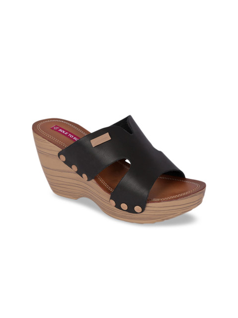 Sole To Soul Women Black Solid Wedges 
Sole To Soul Women Black Solid Wedges