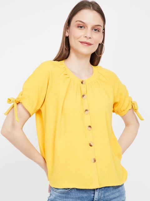 Bossini Women Yellow Printed A-Line Top