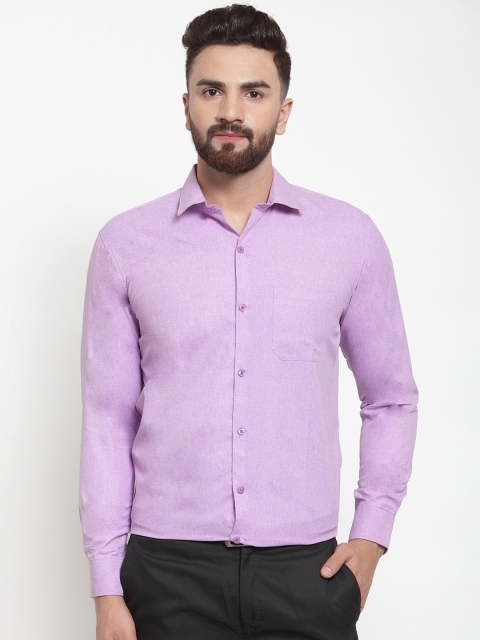JAINISH Men Purple Classic Regular Fit Solid Formal Shirt