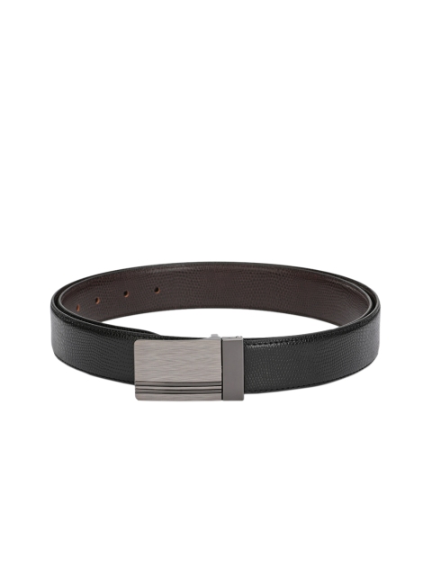 Calvadoss Men Black & Brown Reversible Textured Belt