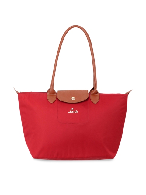 Lavie Red Solid Tote Bag