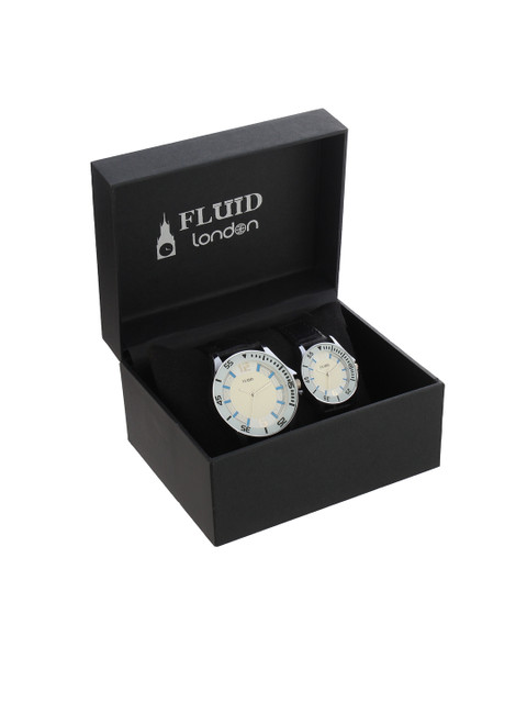 FLUID His & Her Off-White Analogue Couple Watch Gift Set FLW-732PR-WH01 
FLUID His & Her Off-White Analogue Couple Watch Gift Set FLW-732PR-WH01