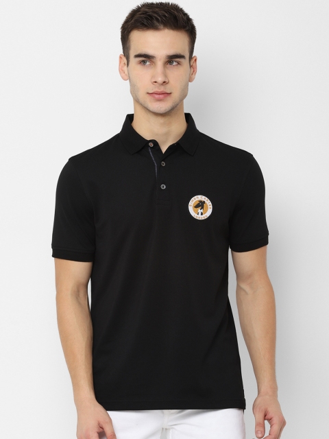 SIMON CARTER LONDON Men Black Solid Polo Collar T-shirt