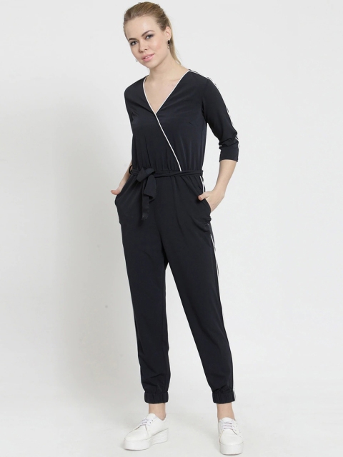 Magnetic Designs Women Navy Blue Solid Basic Jumpsuit