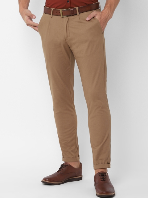Allen Solly Men Khaki Slim Fit Self Design Chinos