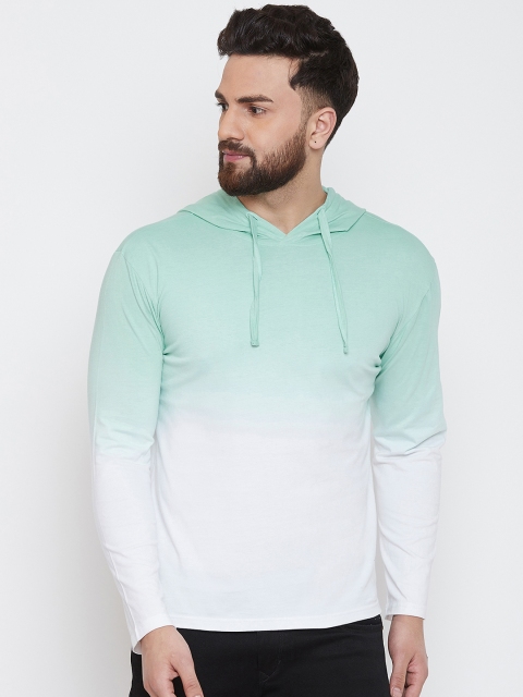 GRITSTONES Men White Colourblocked Hood T-shirt