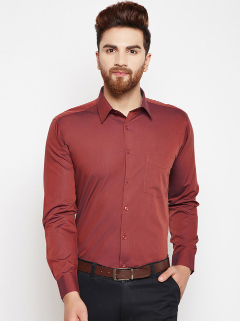 Hancock Men Maroon Slim Fit Solid Formal Shirt 
Hancock Men Maroon Slim Fit Solid Formal Shirt