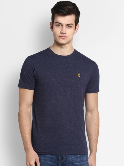 Red Tape Men Navy Blue Solid Round Neck T-shirt