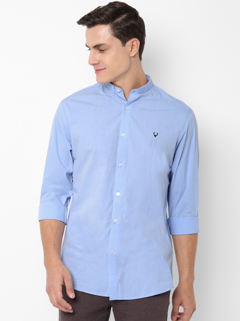 Allen Solly Men Blue Slim Fit Solid Casual Shirt