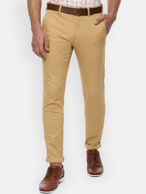 Van Heusen Sport Men Khaki Slim Fit Solid Regular Trousers