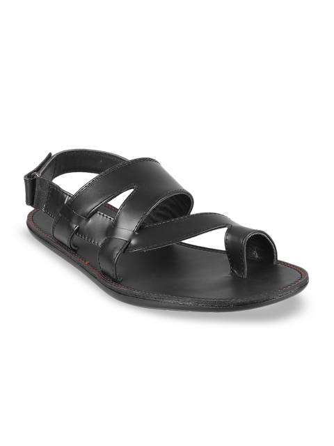 Metro Men Black Comfort Sandals