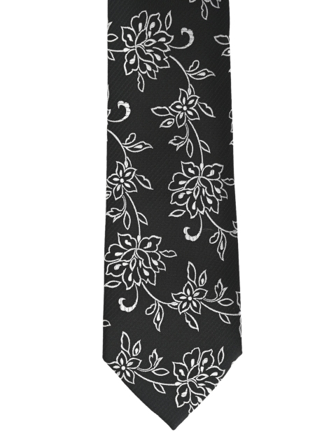 Calvadoss Black & White Woven Design Broad Tie