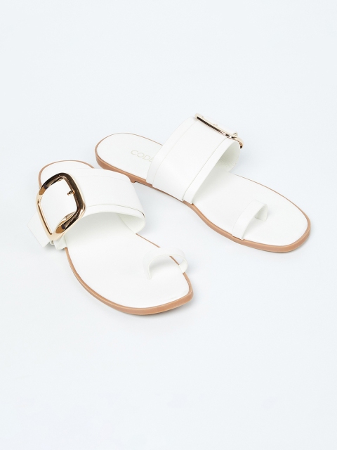 CODE by Lifestyle Women White Solid One Toe Flats