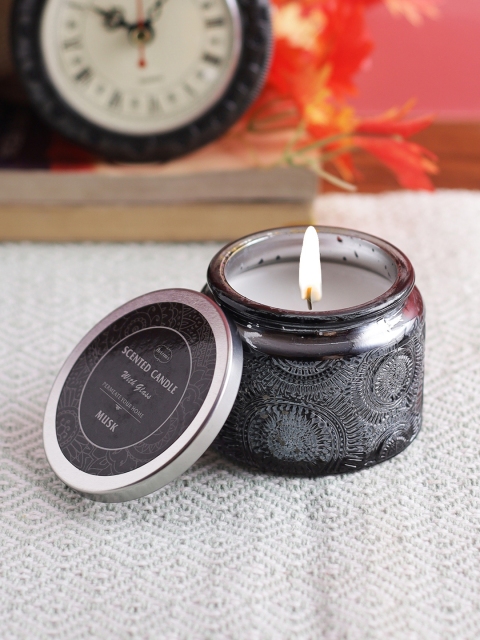 Aapno Rajasthan Black Textured Zen Mode Aromatic Candle
