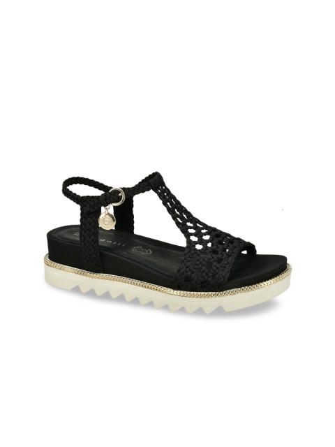 Bugatti Women Black Woven Design Heels
